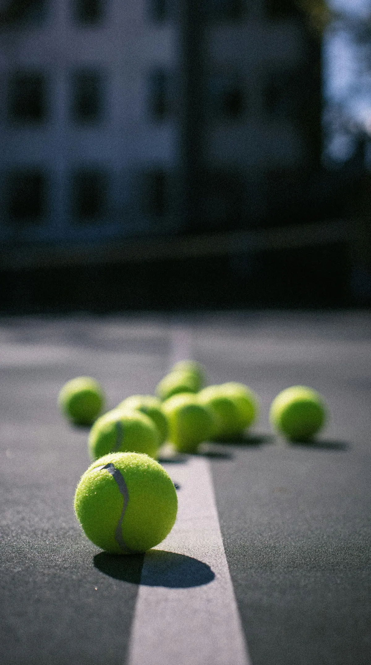 Balls on a court line